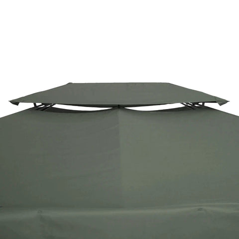 Rootz Replacement Roof - Gazebo Canopy -  Gazebo Roof For Metal Gazebo - Garden Gazebo - Party Tent - Garden Tent - Polyester - Dark Grey - 3 x 4m