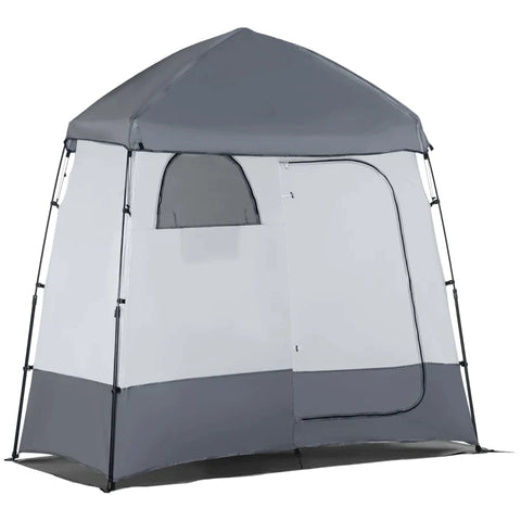 Rootz Douchetent Met Draagtas - 2 Persoons - Ritsdeur - 2 Ramen - Pop-up Tent - Glasvezel - Grijs - 230 x 120 x 230 cm