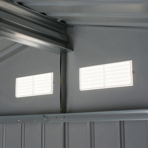 Rootz Tuinschuur - Gereedschapsschuur - Metalen Opbergschuur Met Schuifdeuren - Buiten Opbergschuur Met Funderingsventilatie - Geel - 2.77 x 1.95 x 1.92cm