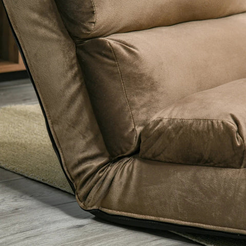 Rootz Folding Mattress - Floor Chair - Sofa - Suede Cloth - Brown - 175x56x20cm