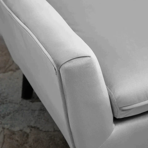 Rootz Armchair - Upholstered Armchair - Elegant Retro Chair - Living Room - Bedroom - Polyester - Foam - Grey - 72.5x78.5x91.5 cm