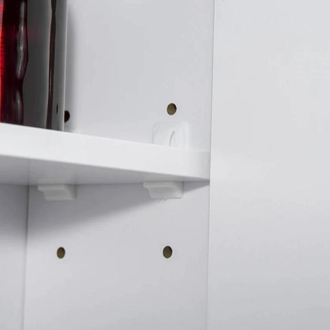 Rootz Mirror Cabinet - Bathroom Cabinet With LED Lighting - 3 Mirrored Doors - White - 90 × 15 × 65 cm