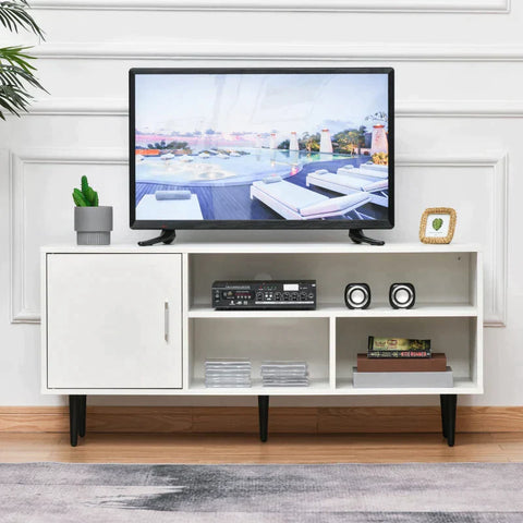 Rootz TV Cabinet - TV Table - Storage Cabinet - TV Stand - Cabinet - White - 120 cm x 40 cm x 55 cm