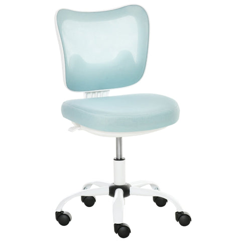 Rootz Office Chair - Swivel Chair Without Armrests - Height Adjustable Foam - ABS Metal - White/Light Blue - 46 x 51 x 78-87.5 cm