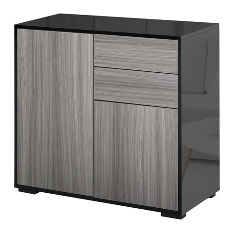 Rootz Cabinet - Standing Cabinet - Storage Cabinet - Cabinet Chest - Light Grey/Black - 79 x 36 x 74 cm