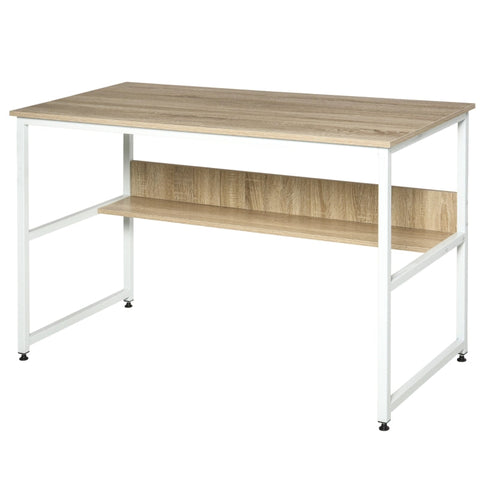 Rootz Desk - Computer Table - Office Table - Study Writing Table - With Shelf - Natural - 120 x 60 x 75 cm