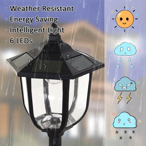 Rootz Garden Light - Solar LED Garden Lantern - Lantern - LED Lamp Post - Plastic - Black