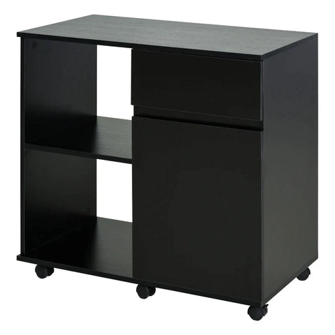 Rootz Printer Table - Printer Stand - Office Trolley - Trolley Filing Cabinet - Office Cabinet With Drawers - Brown