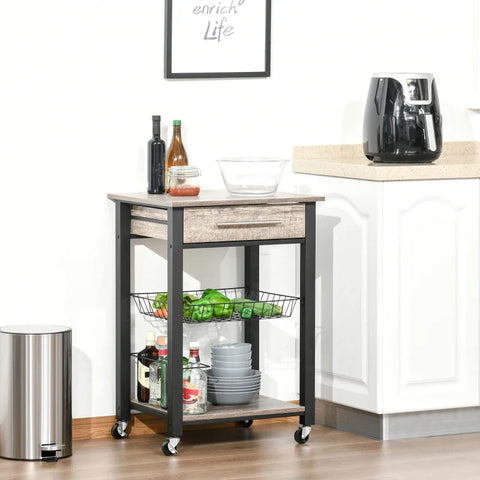 Rootz Kitchen Trolley - Kitchen Cart - Rollable Kitchen Trolley