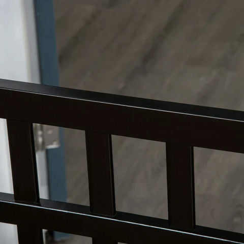 Rootz Barrier Gate - Wooden Door Gate - 3 Panel Folding Pet Barrier - Pine Wood - Black - 181cm x 35cm x 76cm