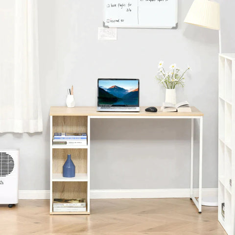 Rootz Computer Desk - Office Desk - Writing Table - Desk - With Shelves - 115x 55x 75H cm