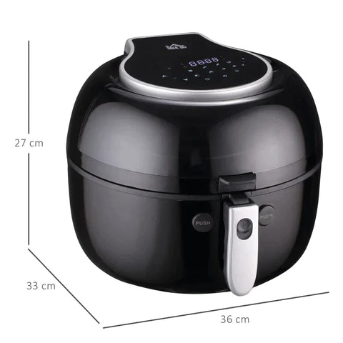 Rootz Air Fryer – Heißluftfritteuse – Heißluftofen – 7 Programme – abnehmbarer Korb – Überhitzungsschutz – Schwarz – 36 x 33 x 27 cm