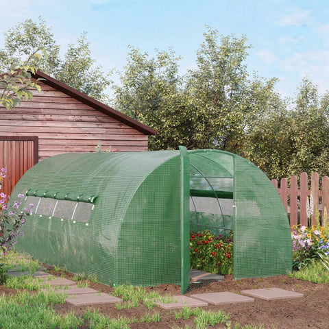 Rootz Greenhouse - Walk-in Polytunnel - Greenhouse Met Deur En Ramen - Groen - 6 x 3 x 2m