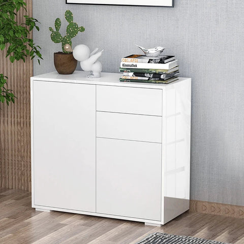 Rootz Standing Cabinet - Storage Cabinet - Cabinet Chest - Cabinet - White - 79 x 36 x 74 cm