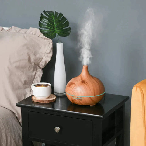 Rootz Aroma Diffuser - Oil Diffuser & Water Humidifier - Humidifier with 7 Color - LED Lights - Home - Office - Bedroom - Essential Oils - Natural - 400 ml