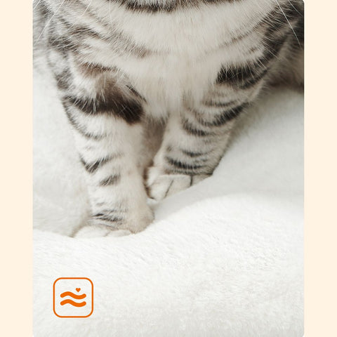 Rootz Scratching Post - Scratching Post With Cave - Cat Tree - Cat Climbing Tree - Cat Activity Tree - Cat Play Tree - Modern Cat Tree - Cat Tree House - Plush - Sisal - MDF - Greige-white - 66 x 40 x 86 cm (L x W x H)