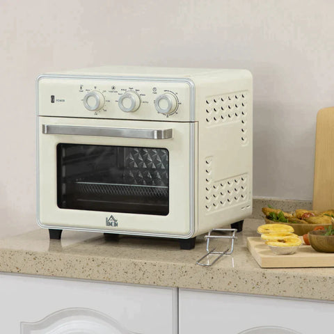 Rootz 5-in1 Mini Oven - 20 L Capacity - 1400w - 1 Baking Rack - 1 Baking Tray - 60 Min. Timer - Off-white - 36L x 37.7W x 34.5H cm