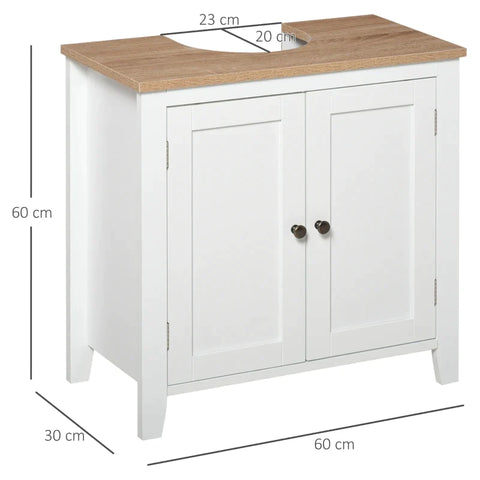 Rootz Bathroom Cabinet - Vanity Cabinet - Storage Cabinet - With Adjustable Shelf - MDF Board - White/Natural - 60 x 30 x 60 cm