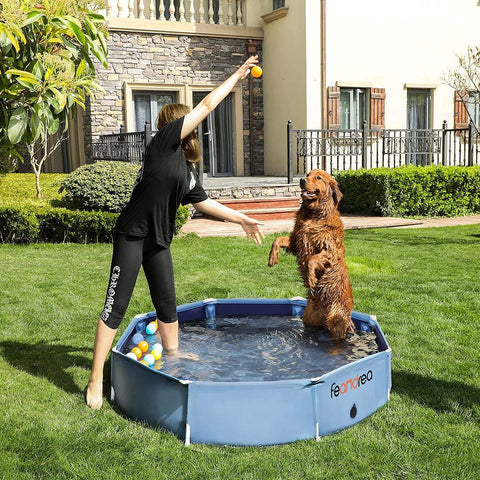Rootz Hundepool – faltbarer Hundepool – Hundeschwimmbecken – faltbarer Haustierpool – Hundepool im Freien – leicht zu reinigen – Blau