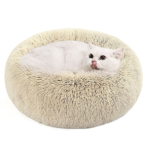 Rootz Dog Bed - Softly Padded Dog Bed - Sofa Dog Bed - Dog Round Bed - Pet Bed - Cat Bed - Portable Dog Bed - Pet Sleeping Bed - Plush/PP Filling - Khaki