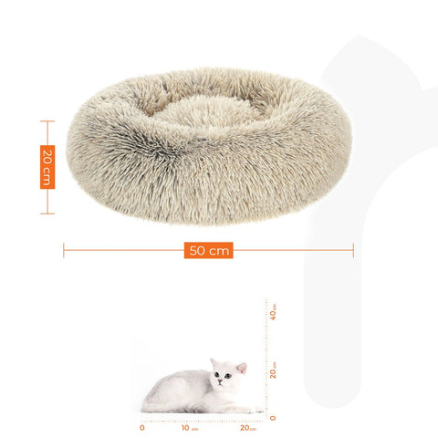 Rootz Dog Bed - Softly Padded Dog Bed - Sofa Dog Bed - Dog Round Bed - Pet Bed - Cat Bed - Portable Dog Bed - Pet Sleeping Bed - Plush/PP Filling - Khaki