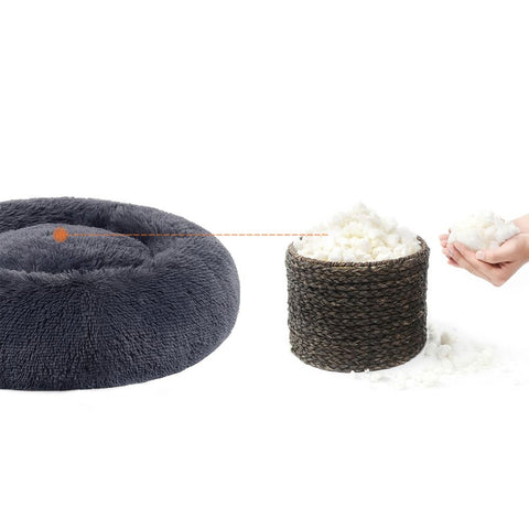 Rootz Dog Bed - Pet Bed - Round Dog Bed - Washable Dog Bed - Travel Dog Bed - Dog Sofa - Pet Sofa - Dark Grey - 60 x 20 cm