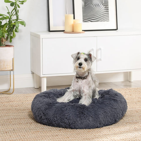 Rootz Dog Bed - Softly Padded Dog Bed - Sofa Dog Bed - Dog Round Bed - Pet Bed - Cat Bed - Portable Dog Bed - Pet Sleeping Bed - Plush/PP Filling - Dark Grey