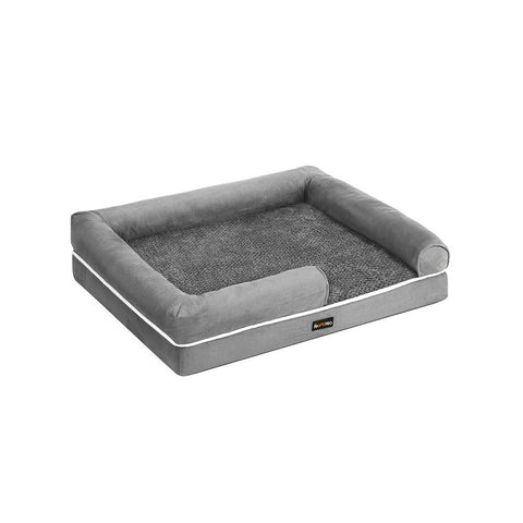 Rootz Dog Bed - Dog Bed With Pillow - Pet Bed - Dog Cushion - Dog Mattress - Orthopedic Dog Bed - Waterproof Dog Bed - Light Gray - 91 x 71 x 25 cm