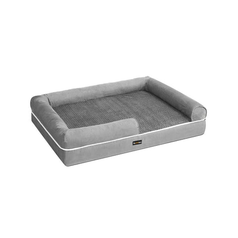 Rootz Dog Bed - Orthopedic Dog Bed - Waterproof Dog Bed - Raised Dog Bed - Comfortable Dog Bed - Outdoor Dog Bed - Plush With TPU Coating - Light Gray