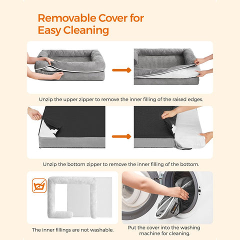 Rootz Dog Bed - Orthopedic Dog Bed - Waterproof Dog Bed - Raised Dog Bed - Comfortable Dog Bed - Outdoor Dog Bed - Plush With TPU Coating - Light Gray