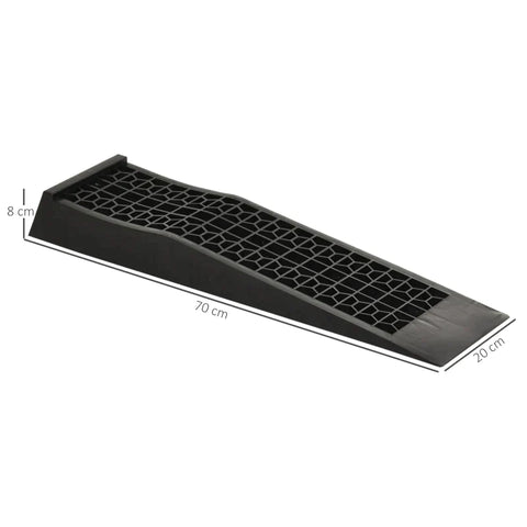 Rootz Ramp - Threshold Ramp - Curb Ramp - Rubber Ramps - Antislip Hellingen - PP - Zwart - 70 x 20 x 8 cm