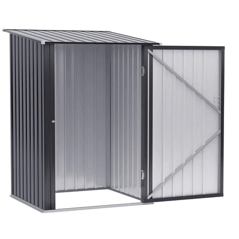 Rootz Garden Shed - Tool Shed - Steel Tool Shed - Storage Shed - Dark Grey - 100 x 103 x 160cm