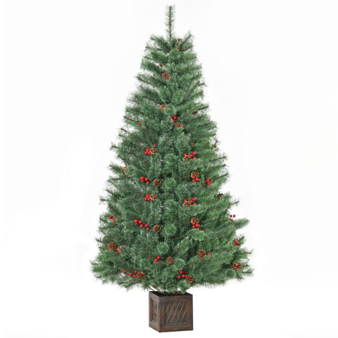 Rootz Christmas Tree - Artificial Christmas Tree - Christmas Tree With Pot And Decoration - Green