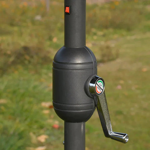 Rootz Double Sided Parasol - Parasol - Sun Umbrella - With LED Solar Lights - Dark Gray - 440 x 260 cm