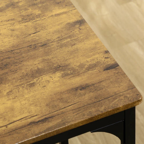 Rootz Bar Table Set - Industrial Design - 5 Pcs.table Set - 1 Bar Table - 4 Bar Stools - Seating Area - Kitchen Counter - Black + Brown - 110L x 50W x 89.5H cm.