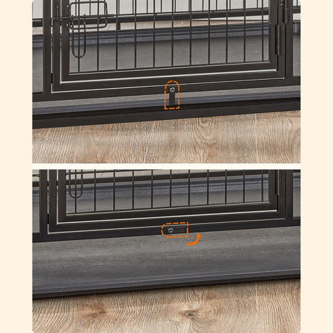 Rootz Dog Cage - Dog Cage With 2 Doors - Dog Crate - Dog Kennel - Heavy-duty Dog Cage - Metal Dog Cage - Steel - Black - 107 x 70 x 74.9 cm (L x W x H)