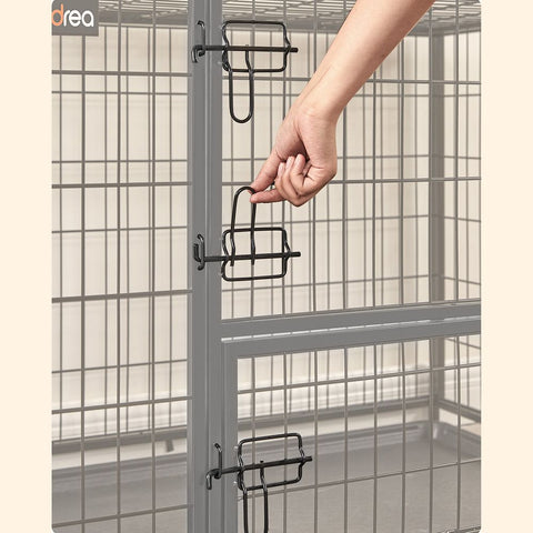 Rootz Dog Cage - Dog Cage With 2 Doors - Dog Crate - Dog Kennel - Heavy-duty Dog Cage - Metal Dog Cage - Steel - Black - 107 x 70 x 74.9 cm (L x W x H)