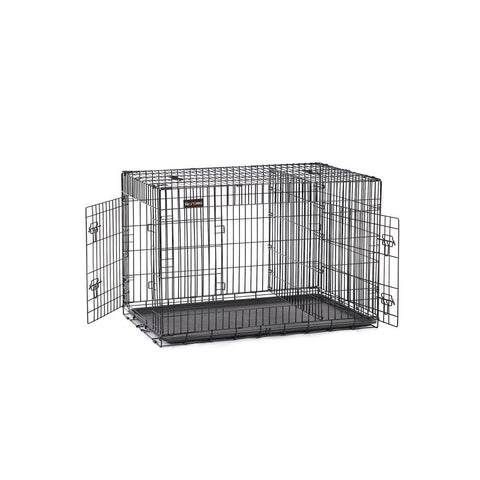 Rootz Dog Cage With 2 Doors - Two-door Pet Kennel - Folding Dog Crate - Versatile - Sturdy Dog Cage - Iron Wire - Black - 122 x 74.5 x 80.5 cm (L x W x H)
