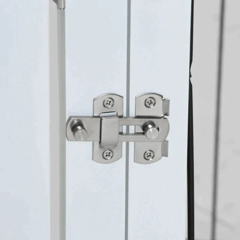 Rootz Dierenbox - Beschermrooster - Dierenbox - Buitenren - Met Deuruitlaat - Voor Kleine Dieren - Flexibel Opvouwbaar - Wit/Zwart - 122 x 105,5 x 84,5 cm