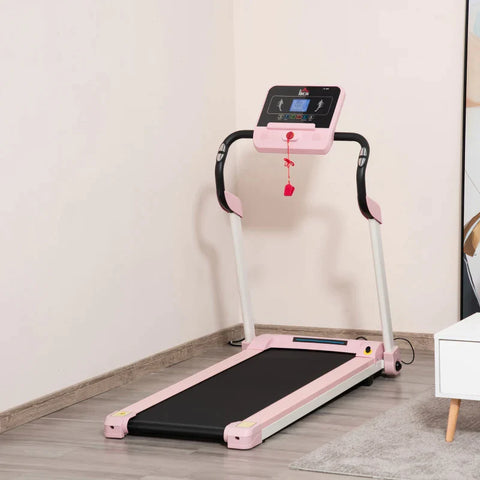 Rootz Loopband - Elektrische Loopband - Opvouwbaar - 400 W 1-12 KM/H 1.5HP - LCD Display - Met Mobiele Telefoon Houder - Roze - 134 x 60 x 118 cm