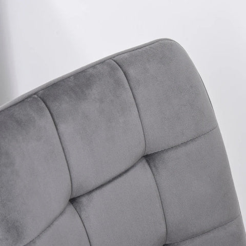 Rootz Set Of 2 Dining Room Chairs - Upholstered Chairs - Kitchen Chairs - Dining Table - Foam Metal - Gray/Black - 45 x 63 x 90 cm