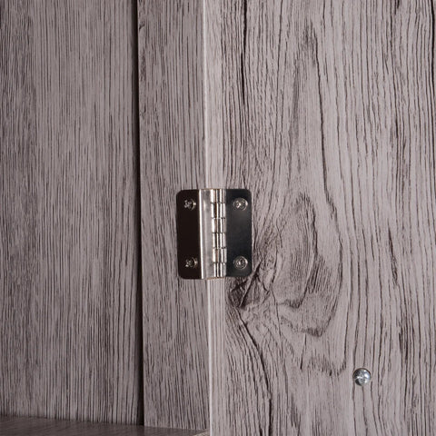 Rootz Bathroom Cabinet - Tall Cabinet - Bathroom Floor Cabinet - Bathroom Shelf - Tall And Narrow - 2 Cabinet Compartments - 2 Open Shelves - Grey - 30 x 32 x 172.5cm