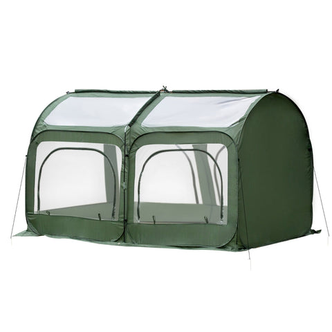 Rootz Greenhouse - Pop Up Greenhouse - With 4 Zipper Doors - Cold Frame - 245 x 120 x 132 cm