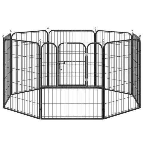 Rootz Huisdierbox - Buitenrenbox - Konijnenpuppykooi - Hondenhokken - Opvouwbare omheining - Tuin - Metalen hok - Zwart - 79 x 100 cm