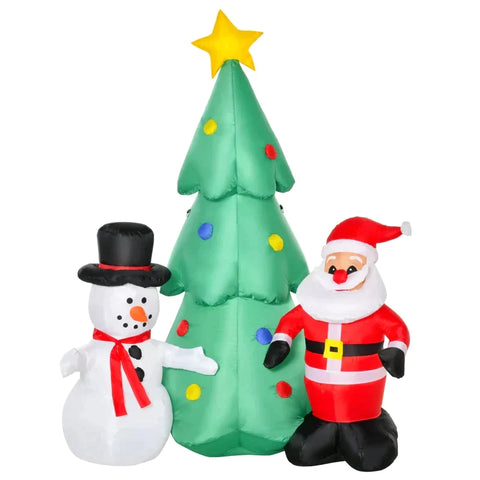 Rootz Christmas Decoration - Self-inflating Christmas Decoration - Christmas Decoration With Led Lights - Blower And Mounting Material - 105cm x 145cm x 185cm