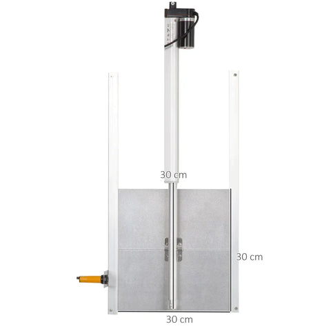 Rootz Automatic Stable Door - Automatic Chicken Door - Safe Chicken Coop Door - Chicken Flap - Door Opener - Timer Remote Control - Waterproof - Aluminum - 30L x 30W cm