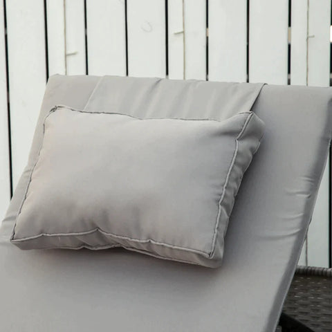 Rootz Gartenliege – Sonnenliege – Relaxliege – Rattan-Optik – Hellgrau – 200 x 60 x 40 cm