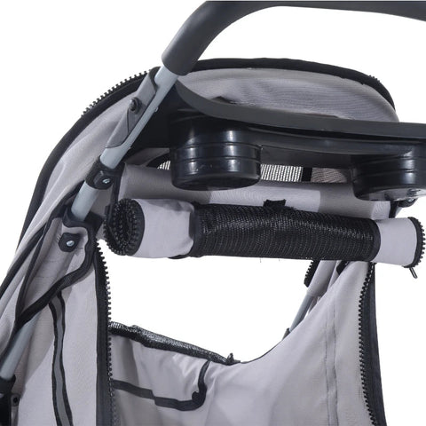 Rootz Dog Stroller - Dog Cart - Dog Buggy - Dog Trolley -  Trolley Pet - Pet Travel Stroller - Puppy Jogger Carrier - Grey - 75L x 45W x 97H cm