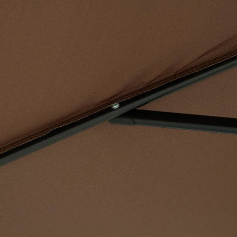 Rootz Parasol - Folding Umbrella - Garden Parasol - Garden Umbrella - Steel - Coffee - 3x2.45m