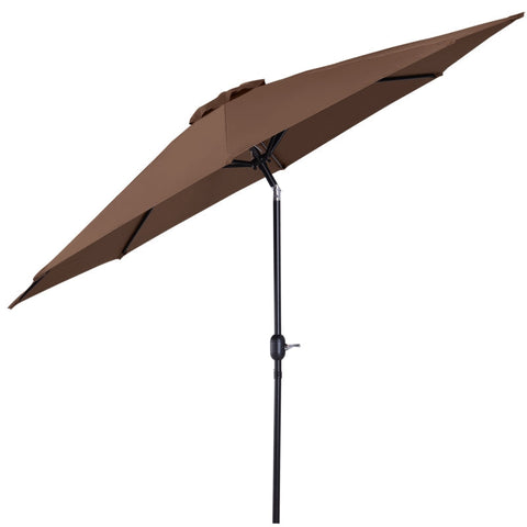Rootz Parasol - Folding Umbrella - Garden Parasol - Garden Umbrella - Steel - Coffee - 3x2.45m